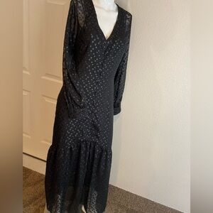 Luba By Hannah Payne~NWOT~Slip Dress w/Black Shiny Dot Sheer Overlay~Size 4 & 8